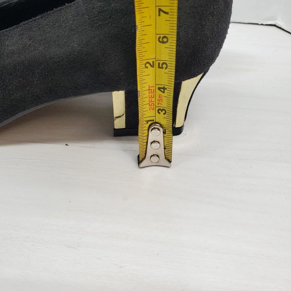 The Touch Of NINA Black Suede Leather Classic Evening Dress Heel‎ Pump Size 6 M